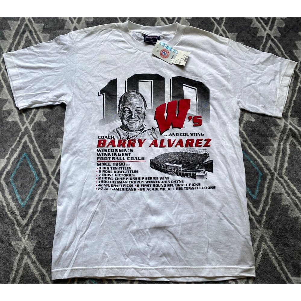 New Rare Jansport Barry Alvarez Wisconsins Winningest Football Coach Shirt Sz M